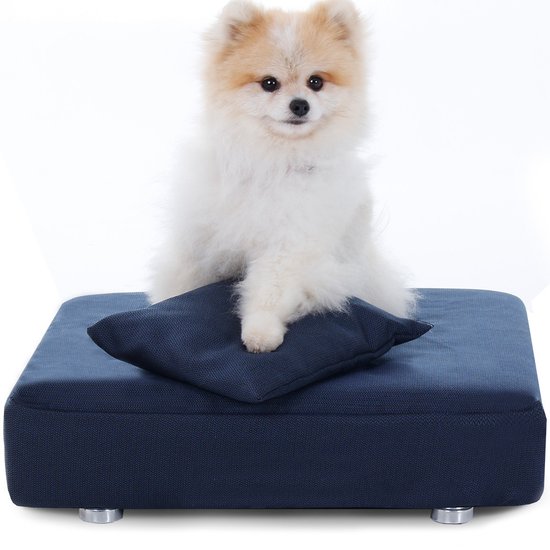 Cama Box Para Cachorro + Travesseiro - Caminha Pet - BF Colchões -AZul