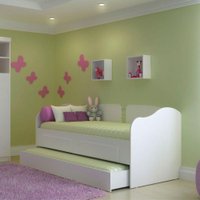 Sofá Cama Solteiro C/ Colchões Ditália Cama Aux CM-08 Branco