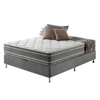 Cama Box Casal  + Colchão Ortopédico Espuma D33 Dupla Face Missouri 138x188x67cm