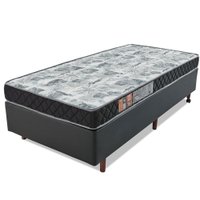 Conjunto Cama Box + Colchão Solteiro Espuma D28 Certificado 88x188x50cm BF Colchões