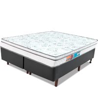 Conjunto Cama Box Queen + Colchão D45 Espuma Ortopédico 158x198cm BF Colchões