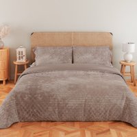 Kit Coberdrom King Com 3 Peças Aveludado com Porta Travesseiros Dupla Face 280X240cm - BF Colchões