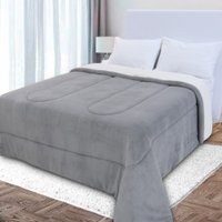 Coberdrom Queen Edredom Dupla-Face Soft Aveludado e Sherpa Tipo Lã 240x240cm - BF Colchões