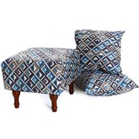 Kit Puff Banqueta 40cm + Almofadas 45cm Decorativas BF Colchões