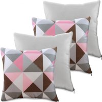 Kit 4 Capa Almofada Decorativa com Ziper Suede 45x45 Bf Colchoes