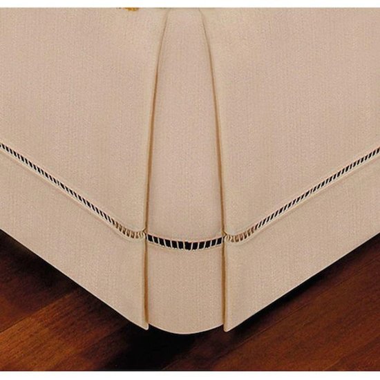 Saia para Cama Box King Branco 193cm x 203cm x 36cm BF Bege