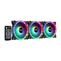Kit Cooler 3 Unidades Duo 12 Pro Aerocool ARGB com HUB e Controle