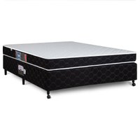 Cama Box + Colchão Castor Casal Montblanc Double Face D33 138x188x45cm - Branco e Preto