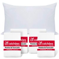 Kit 4 Capa Protetor Travesseiro Impermeável Ziper 50x70 BF Colchões