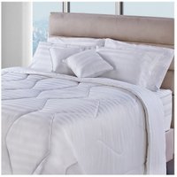 Edredom 300 Fios 100 Algodão Solteiro 270x170cm Adamascado Branco - BF Colchões