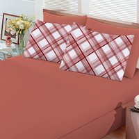 Jogo de Lençol Casal 3 Peças Estampado de Malha 100 Algodão com Elástico Buettner - Emcompre