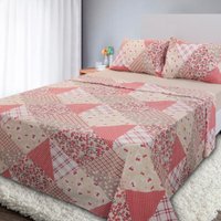 Jogo de Cama Lençol 4 Peças Queen Com Elástico Estampado 158x198x30cm BF Colchões