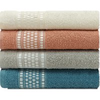 Jogo de Toalha Nara 4 peças Banho 97 Algodão 3 Poliéster Atlântica