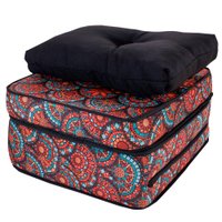 Puff Premium 3 Em 1 Multiuso Suede De Espuma Solteiro Com Almofada Bf Colchões