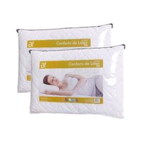 Kit 2 Travesseiros Conforto Látex Slim + Capa Percal 180 Fios BF Colchões