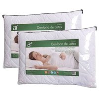 Kit 2 Travesseiros Conforto Látex Hipoalérgico Capa 180 Fios BF Colchões