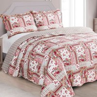 Colcha Cobre Leito King 3 Peças Dupla Face Estampada Camesa
