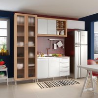Armario Cozinha Completo Ditália Aspen 4Pc s/tampo Cv/Br A48