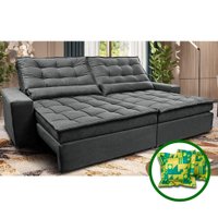 Sofá Retrátil e Reclinável 2,32m Molas Ensacadas Cama inBox Catar Velusoft Cinza