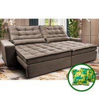 Sofá Retrátil e Reclinável 3,12m Molas Ensacadas Cama inBox Catar Velusoft Castor