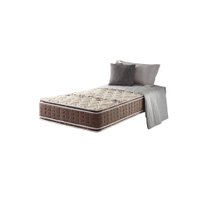Colchão Solteiro King Orleans Espuma D70/D28 Dupla Face Pillow Top Marrom 96x203x26cm