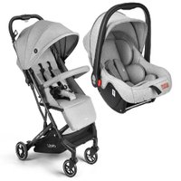 Combo Carrinho de Bebê Compacto Oppa Cinza + Bebê Conforto Litet - BB464K
