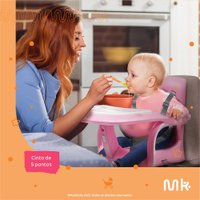 Cadeira de Alimentação Portátil Lollipop 6M 15KG Rosa Multikids Baby - BB474