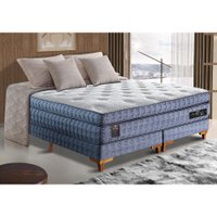 Cama Box Queen Colchão Euro Pillow + Box 158x198x70 Molas Ensacadas Cama inBox Supreme Confort Gel