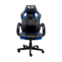 Cadeira Gamer Quest Com Encosto Reclinável Fratini Preto com Azul