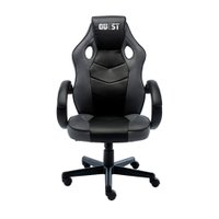 Cadeira Gamer Quest Com Encosto Reclinável Fratini Preto com Cinza
