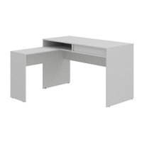 Conjunto Mesa Cinza com Gaveta e Mesa Auxiliar WEB0338 Web Office