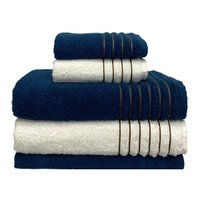 Jogo de Toalha Banhão 5 Peças Gramatura 500 - Azul e Branc