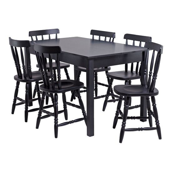 Mesa de Jantar com 6 Cadeiras Modelo JA-225 Ditália