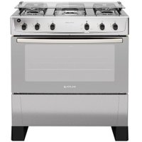 Fogão 5 Bocas Inox com Vidro do Forno Espelhado e Mesa Inox Atlas Mônaco Plus Bivolt