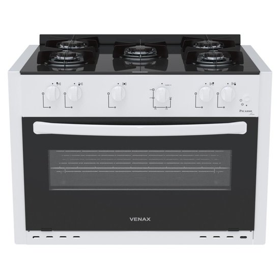 Fogao a Gas de Embutir 5 Bocas Venax Picasso Line Branco