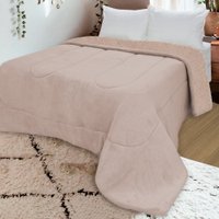 Coberdrom Casal Edredom Dupla-Face Soft Aveludado e Sherpa tipo Lã 240x190cm - BF Colchões Marrom