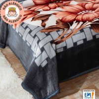 Cobertor Casal Dupla Face 1,80m x 2,20m Dyuri Jolitex Emcompre Chumbo