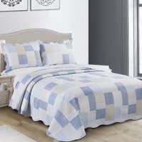 Colcha Cobre Leito Casal 3 Peças Dupla Face Estampada Camesa Trilum