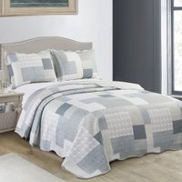 Colcha Cobre Leito Casal 3 Peças Dupla Face Estampada Camesa Parlo