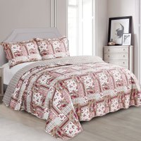 Colcha Cobre Leito Casal 3 Peças Dupla Face Estampada Camesa Sand