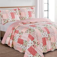 Colcha Cobre Leito Casal 3 Peças Dupla Face Estampada Camesa Flame