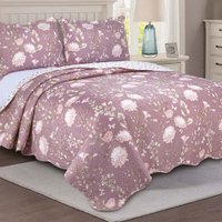 Colcha Cobre Leito Casal 3 Peças Dupla Face Estampada Camesa Brisa