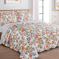 Colcha Cobre Leito Queen 3 Peças Dupla Face Estampada Emcompre Camesa Brisa