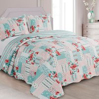 Colcha Cobre Leito Queen 3 Peças Dupla Face Estampada Emcompre Camesa Prévia