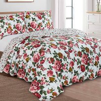 Colcha Cobre Leito Queen 3 Peças Dupla Face Estampada Emcompre Camesa SERENITY