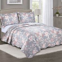 Colcha Cobre Leito Queen 3 Peças Dupla Face Estampada Emcompre Camesa Sand