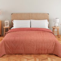 Colcha Queen Cobre Leito Ultrasonic Aveludado com Manta Soft Dupla Face 270X250 - BF Colchões Terracota