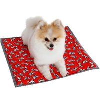 Colchonete Almofada Pet Cachorro e Gato em Courvin 45x45cm Bf Colchoes Preto/Vermelho