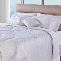 Edredom 300 Fios 100 Algodão Premium Queen Adamascado 270x240 BF Colchões Branco