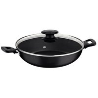 Wok em Alumínio 28cm Tramontina Antiaderente Panela com Tampa e Alças 3,3L Grafite